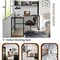 Reversible L-Shaped Corner Desk with Storage Bookshelf and Open Storage Hutch